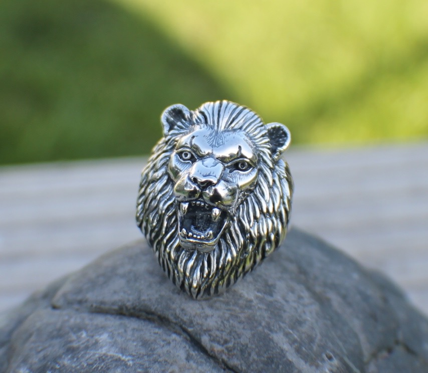 Sterling Silver Large Lion Head Ring Freedom Jewelry Usa