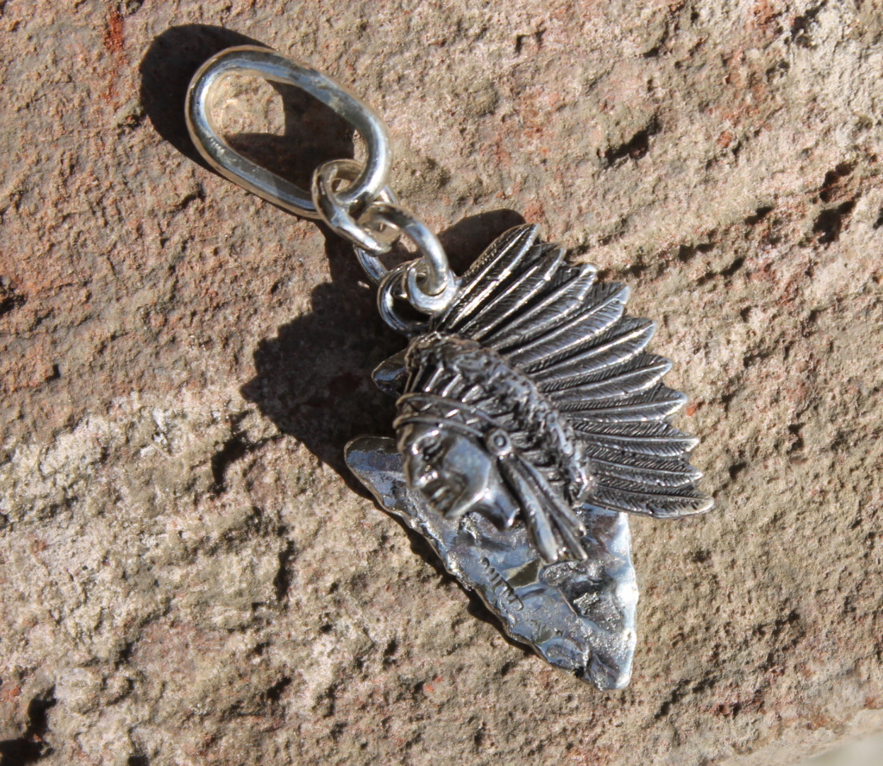Sterling Silver Chief Charm for Western Themed Jewelry Designs 